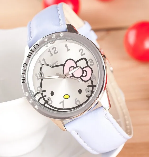 Распродажа, Новое поступление, дешевые милые женские часы hello kitty для девочек, модные детские наручные часы с кристаллами для подарка