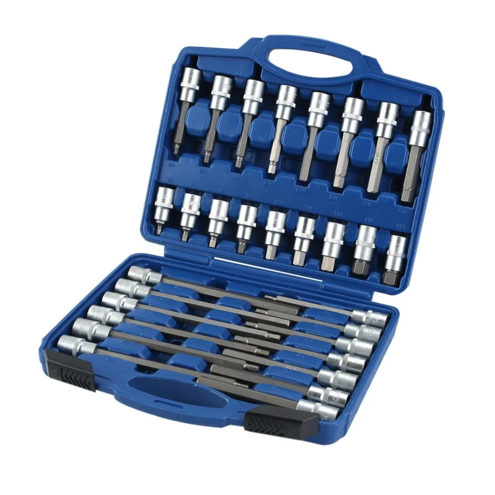 

Portable 30Pcs 1/2" DR Ex-long Hex Bit Socket Set Multifunctional Professional Rust-proof Corrosion Resistance Hand Tool Sets