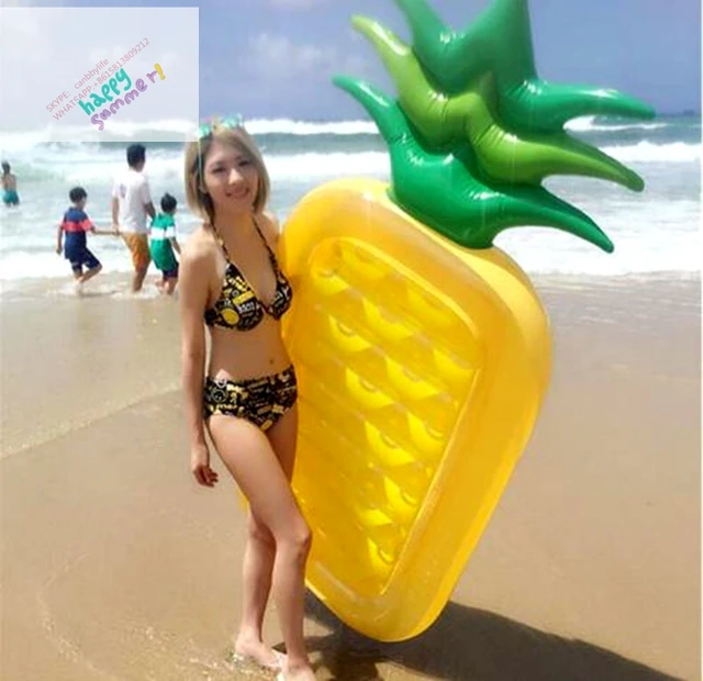 2187 Pas Cher Plage Piscine Ananas Radeau Salon Lit Gonflable Ananas Flottant Air Matelas Piscine Ananas Flotteur Deau Dans Anneaux De Natation