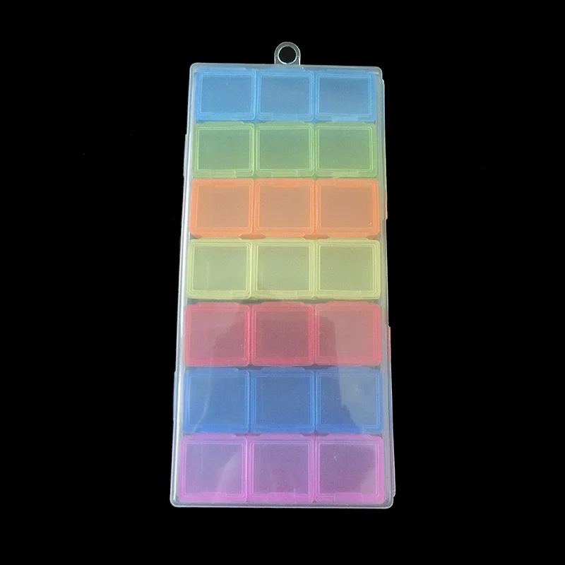 21 решетки разборная Алмазная вышивка 7 цветов коробка аксессуары коробка для творчества пластиковый многофункциональный ящик для хранения