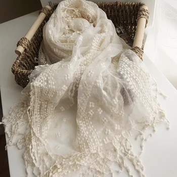 

Surface flower embroidery lace lolita princess sweet travelling tassel photo scarf