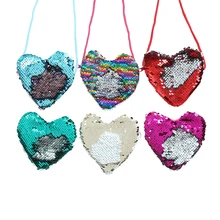 Милый блестки сердце кошелек портмоне для девочек хвост русалки женские монеты сумка для наушников дети молния мини-сумка карман изменить кошелек