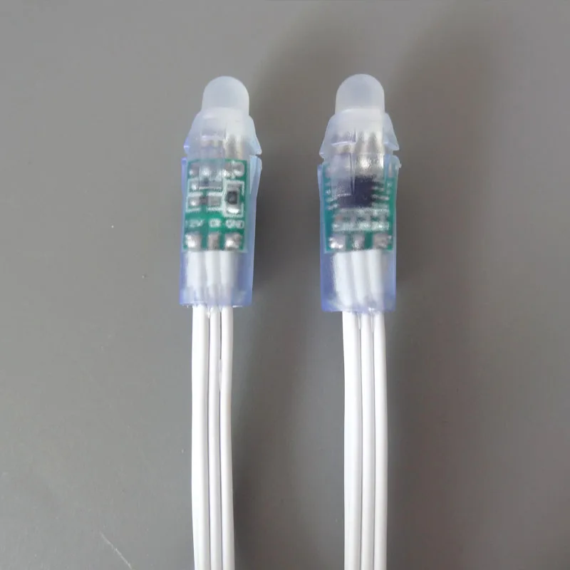 100 шт. DC5V/DC12V белый провод 12 мм WS2811 IC RGB светодиодный модуль цифровой полный цвет 3pin