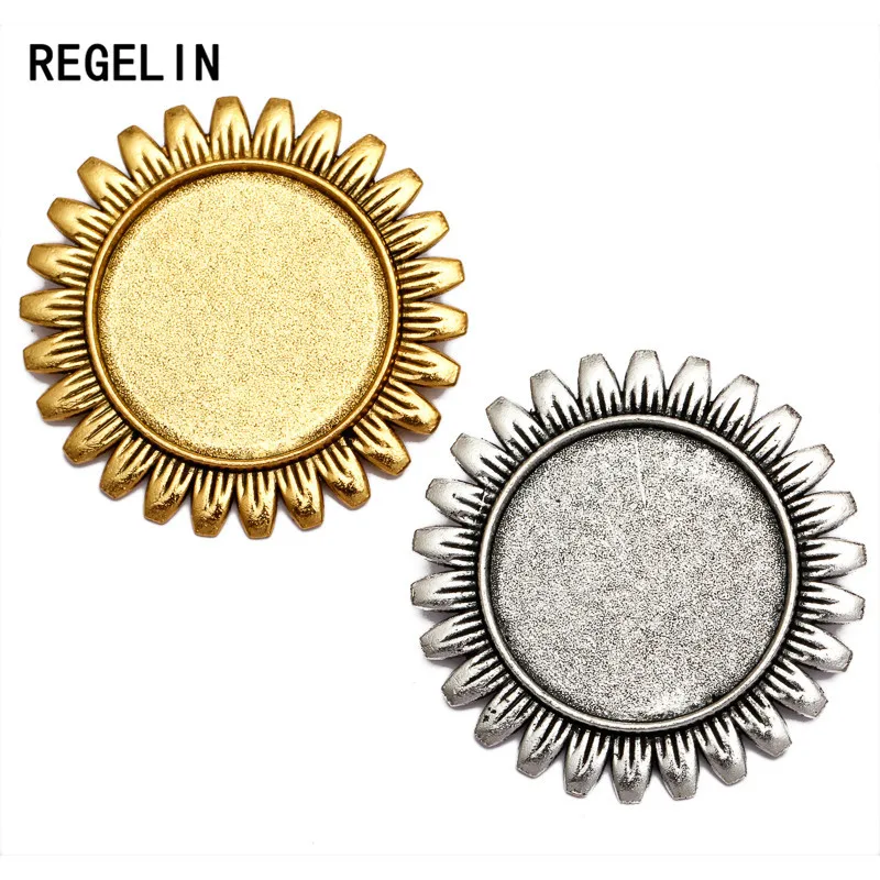 Подставка для броши REGELIN New 5 шт./лот подсолнух античное золото/античное серебро