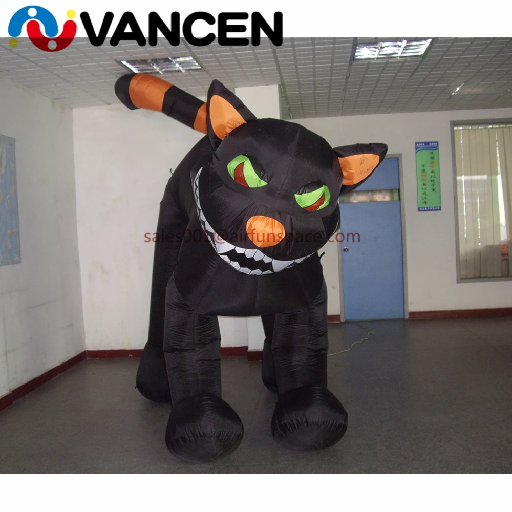 Гигантские 4 м черные надувные статуэтки котов на Хэллоуин для yart squre мультяшная игрушка надувная черная кошка на Хэллоуин davertising