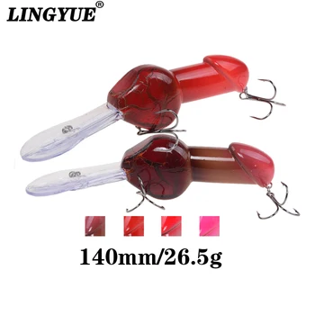 

LINGYUE 140mm 26.6g Valentine's gift Big Deep Diving Dick Rattle Minnow Crankbait Fishing Lure Hard Artificial Bait