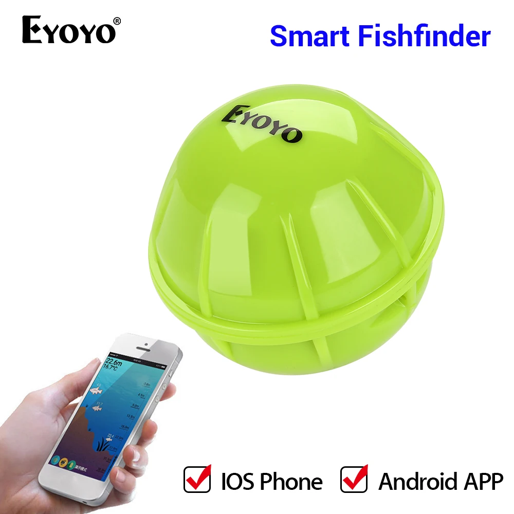 

Eyoyo E1 Portable Fish Finder Bluetooth Wireless Echo Sounder Sonar Sensor Depth Fishfinder for Lake Sea Fishing IOS & Android