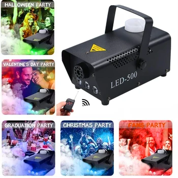 

500W LED Fog Machine/Wireless Remote Control Smoke Machine With RGB LED Lights/Smoke Ejector/DJ Xmas Party Stage Smoke Thrower