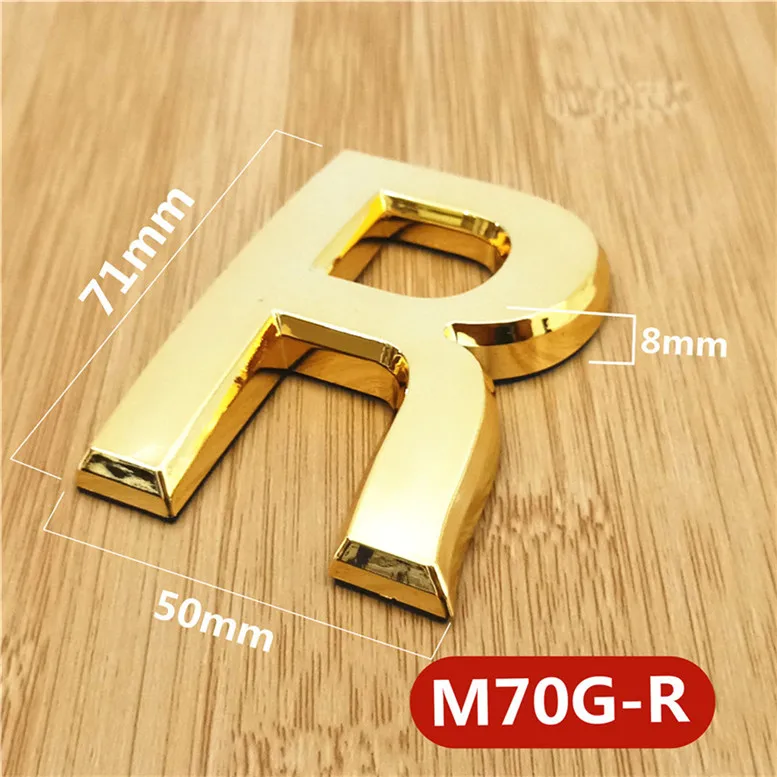 M70G亮金70mm塑料门牌=R号