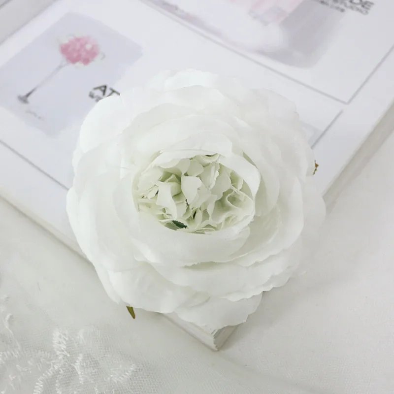 Flone Artificia Rose Flower Head 10cm Simulation Rose Flowers Fake Silk Flowers Wedding Home Party DIY Garland Decor Art (12)