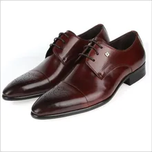 british style real genuine full grain leather mens fashion qshoes business dress casual shoes men pointed toe shoe ym018-677