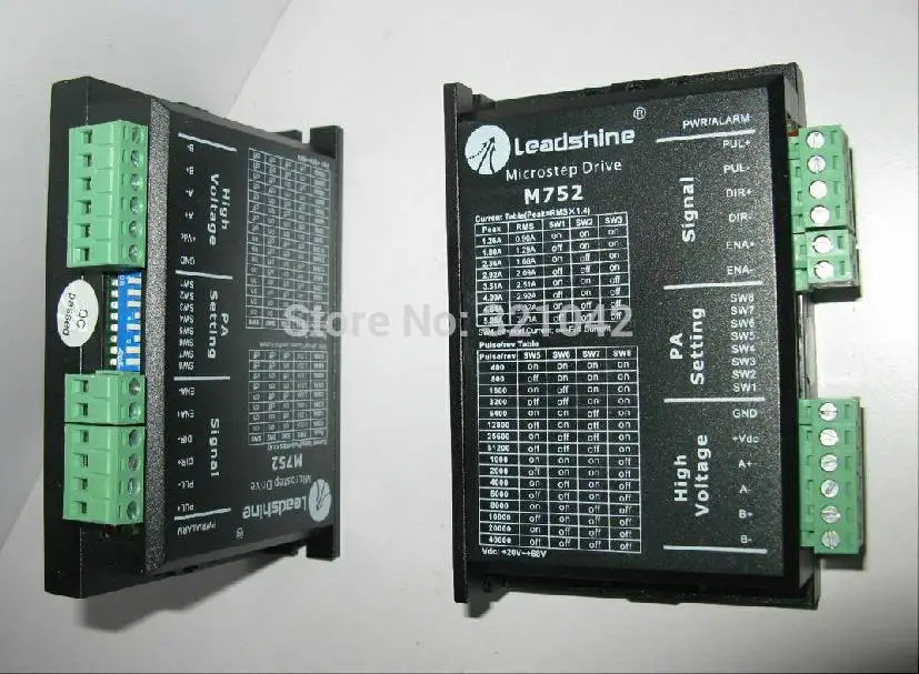 

Leadshine 2-phase microstepping stepper Driver M752 work 24-70VDC 1.0A to 5.2A fit NAME 23 and 34 stepper motor