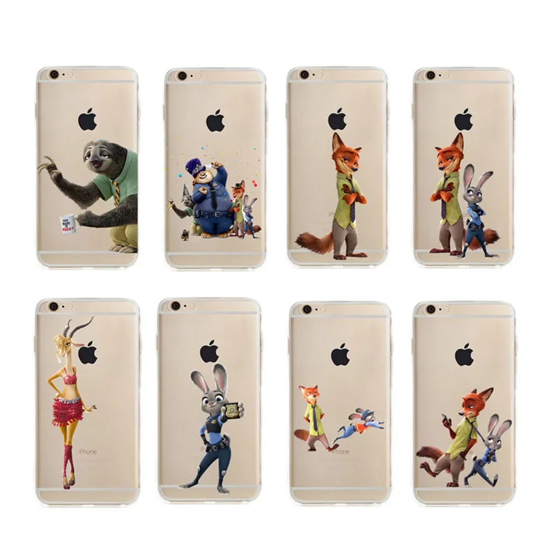 2018 Гадкий зверополис Прозрачный чехол для телефона Apple Iphone X 8 5 5S Se 6s 6 Plus Мягкий ТПУ