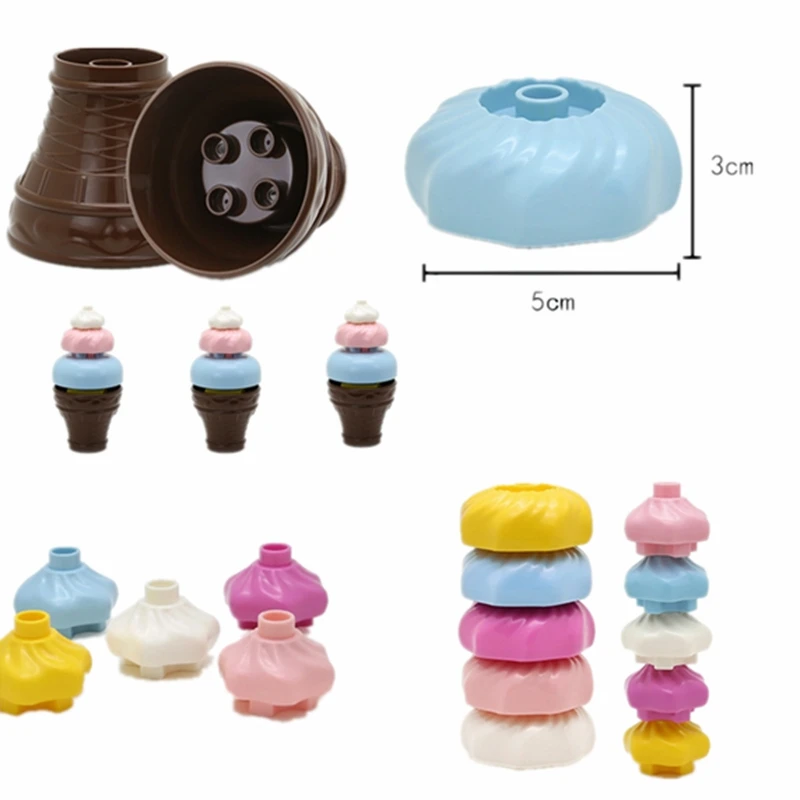 

Single Sale Legoing Creator Ice Cream Large Particles Building Blocks Accessories Compatible Legoings Duplo Bricks DIY Kids Toys