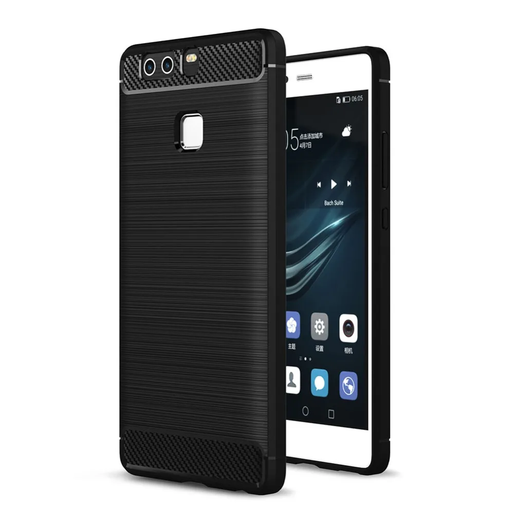 Чехол из углеродного волокна для Huawei P8 9 P 8 Lite противоударный бампер Прочный ТПУ