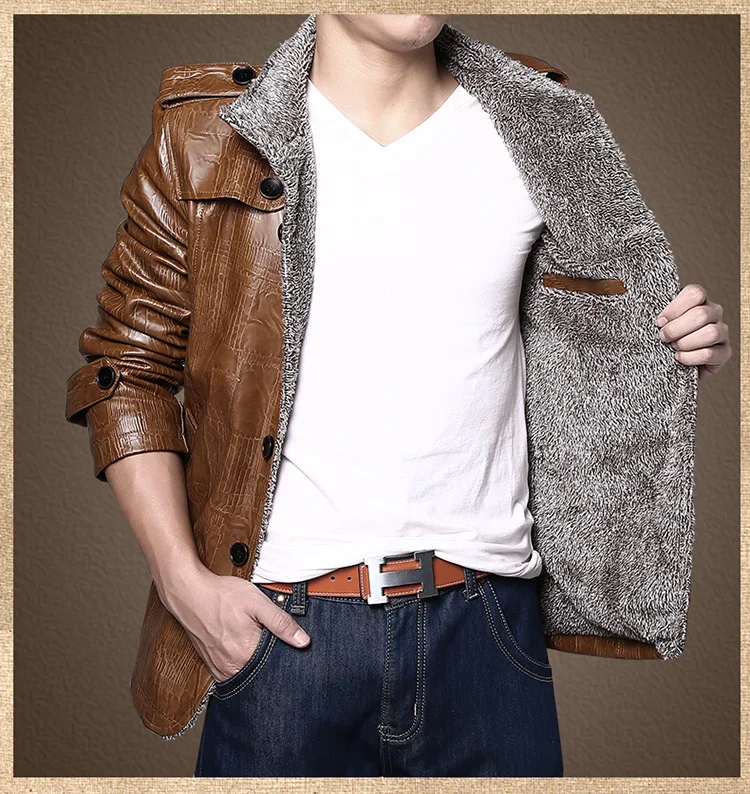 Brand Leather Jacket Men Slim Warm Mens Washed Leather Motorcycle Biker Jackets Standing Collar Coat Plus Size 4XL Outwear Parka men's genuine leather motorcycle jackets