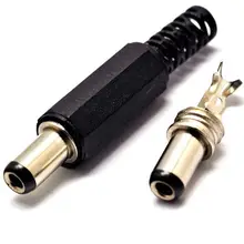 10PCS Black Plastic Cover 2.1×5.5mm Male DC Power Plug Jack Connector Adapter