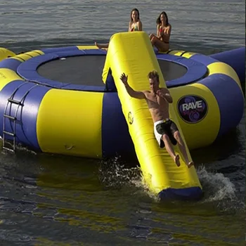 

water trampoline+ blob Bouncing Bag +slide 3 M (9.84 feet) diameter inflatable trampoline or inflatable bouncer water park used