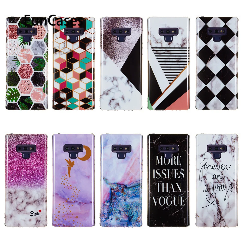 Hot Cases For estuche Samsung Note 9 Hexagon Soft Silicone Back Covers sFor Samsung Galaxy etui Note 9 Csse Phone Accessory Ajax