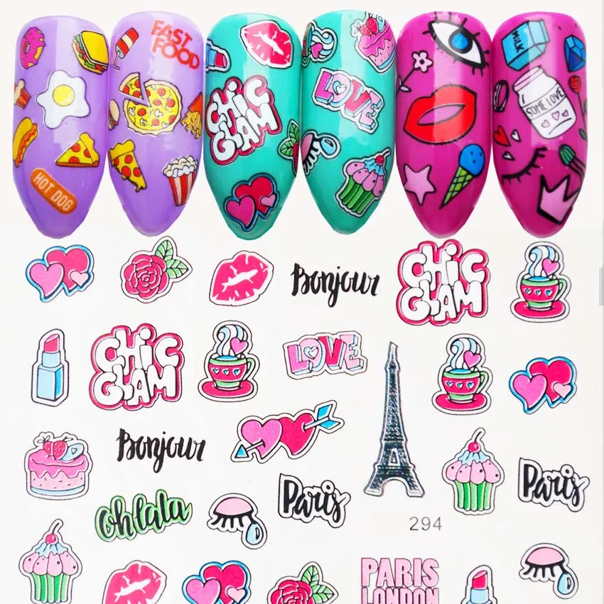 

Flamingo Sticker on Nails Lovely Cake Flowers Water Transfer Nail Stickers for Nail Art Decorations Slider for Nails Tip ZJT3048