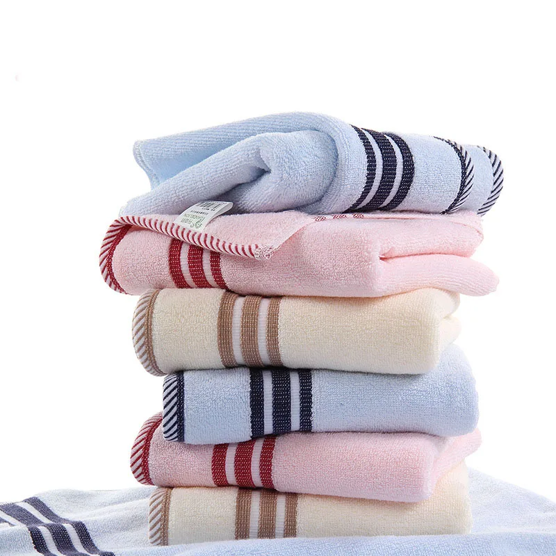 

35*74cm Baby Kid Cotton Bath Towel Boys Girls Face Hand Hair Towels Pink Blue Toddler Children Striped Shower Care Products