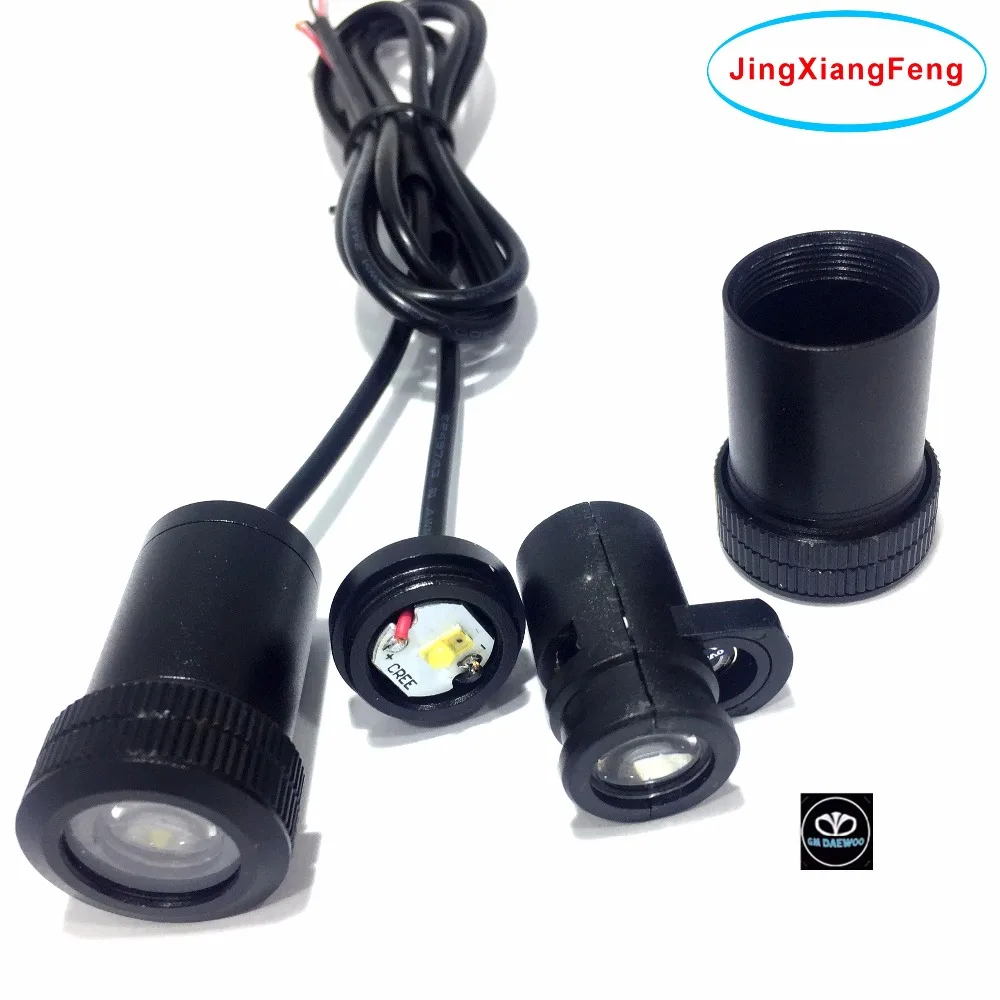 

JingXiangFeng 2pcs LED Car Door Light Courtesy Logo Laser Projector Punching Case for Daewoo Cielo Load Runner Lanos Leganza