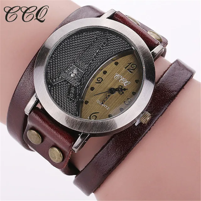 CCQ Brand Vintage Tower Watch Genuine Leather Bracelet Watches Casual Women Wris CCQ Brand Vintage Tower Watch Genuine Leather Bracelet Watches Casual Women Wris