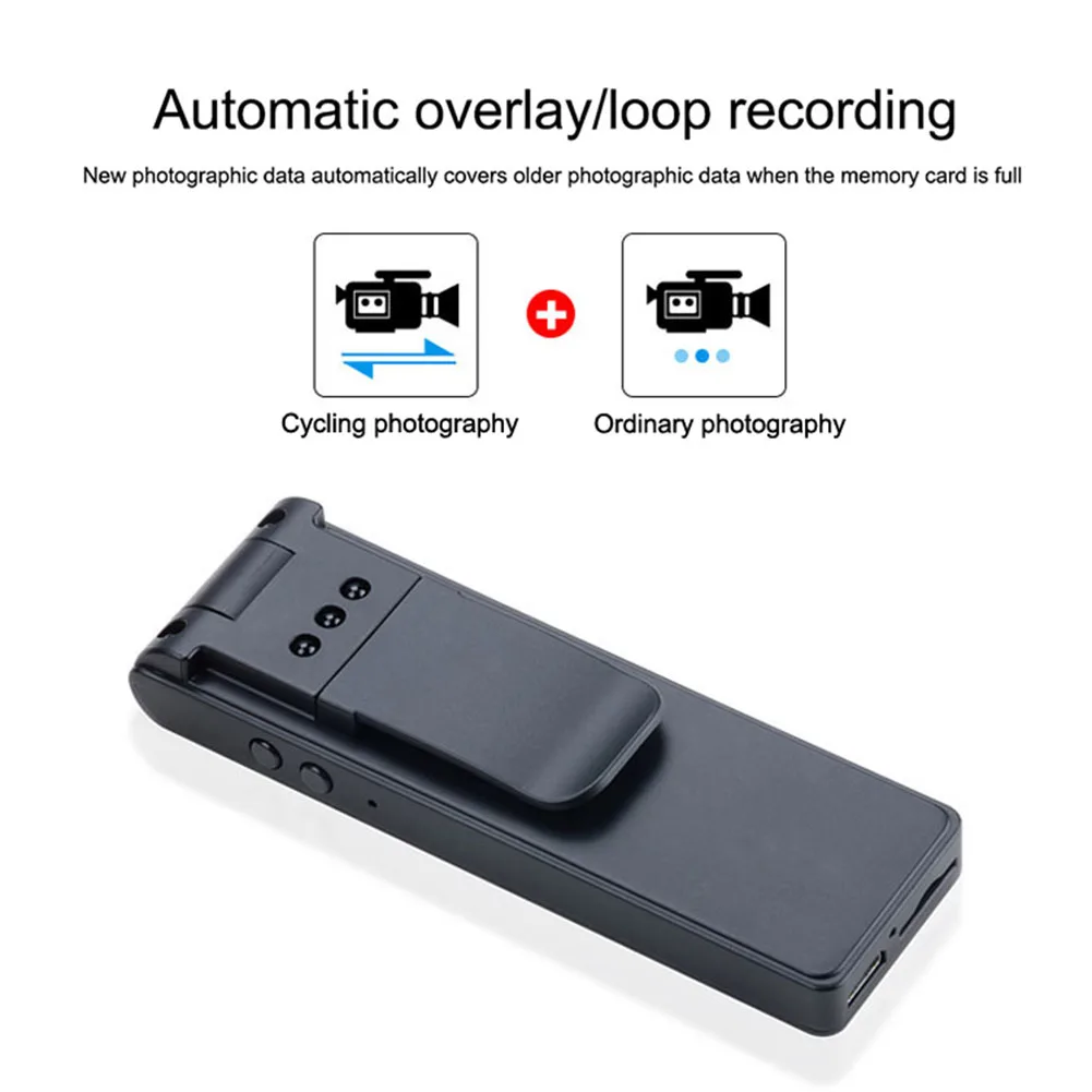 

HD 1080P Mini Camera Night Vision Back Clip Video Voice Recorder Rotatable DV Camcorder HSJ-19