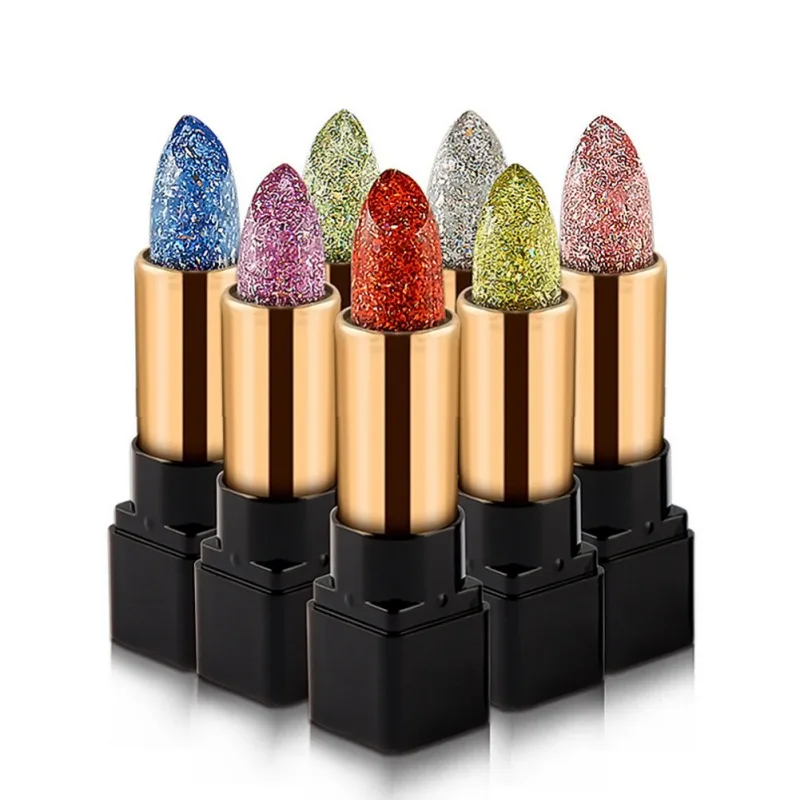 Diamond Temperature- Changed Lipstick Glitter Waterproof Shiny Moisturizer Long Lasting Lip Stick Beauty Cosmetic