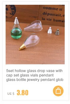 10set 30*20mm hollow glass globe with setting base beads cap set orb glass vials pendant glass bottle jewelry pendant