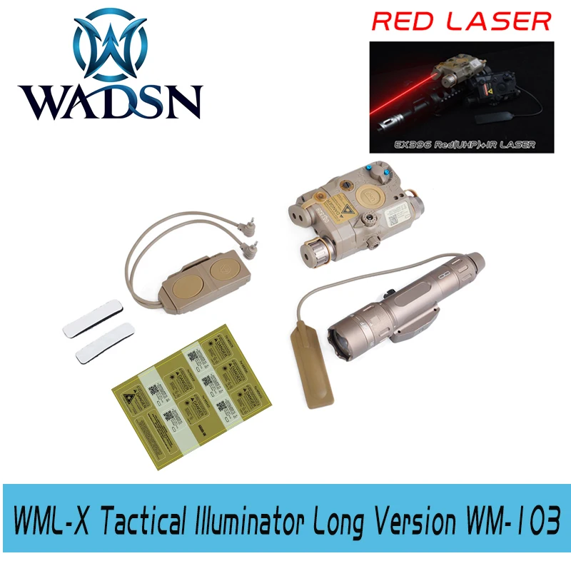 

Wadsn BLOCK III accessory kit includes LA-5C/PEQ 15 Red Laser WMX 200 Flashlight Double Switch(WEX396+NE04014+WEX177)