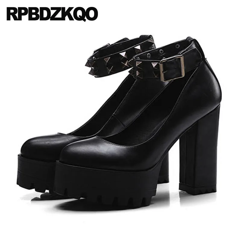 black pumps exotic dancer catwalk super chunky 2018 women platform shoes high heels stud round toe rivet extreme ankle strap black pumps exotic dancer catwalk super chunky 2018 women platform shoes high heels stud round toe rivet extreme ankle strap