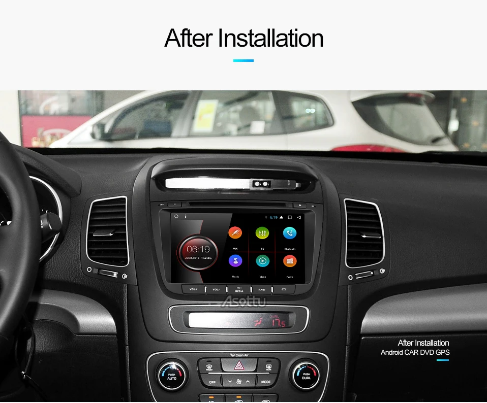 Discount Asottu Z13SLT8060 Android 8.1 car gps for kia Sorento 2013 2014 dvd car dvd gps player 2 din car stereo player gps naviigation 3
