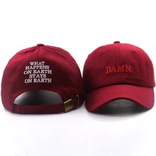 Унисекс черные блин папа шляпа в стиле «хип-хоп» прошитой Кендрик Ламар Неструктурированных Хлопок Регулируемый Бейсбол Кепки