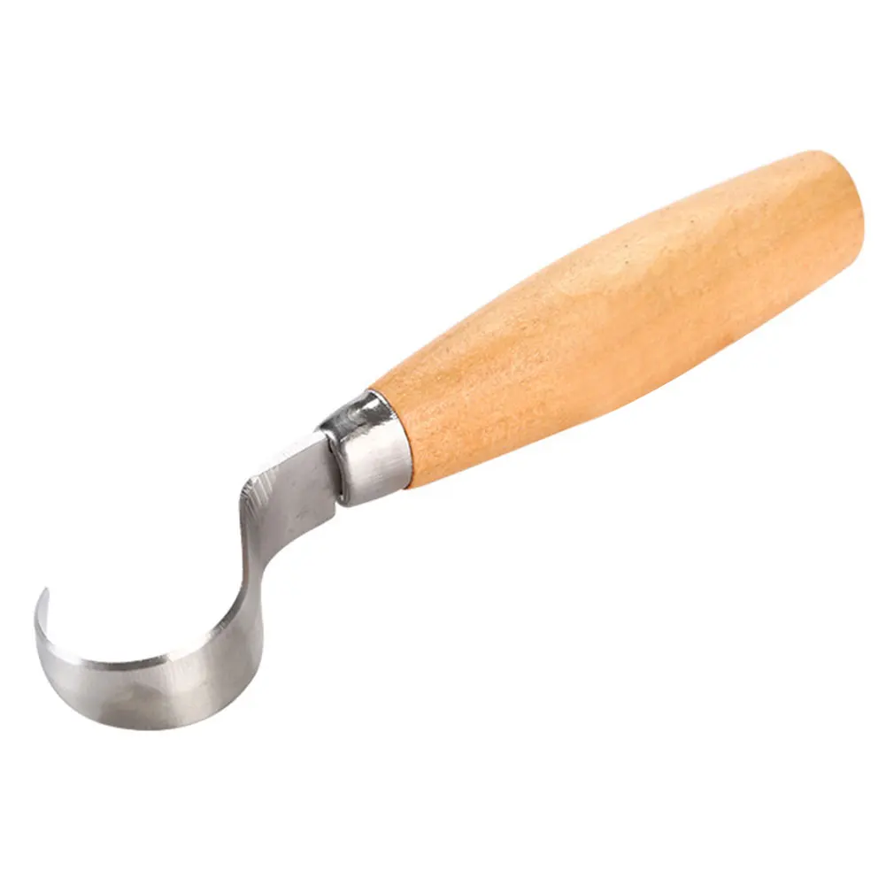 

Woodworking Art Craft Stainless Steel Hand Chisel Beginners DIY Ergonomic Hook Knife Carving Tools Sculptural Spoon Durable