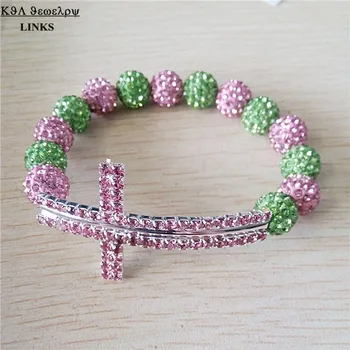 

Crystal AKA Charm Bracelet Rhinestone Paved Beaded Cross Connector Stretch Bracelet Disco Ball Beads Bracelet Pulseras Mujer