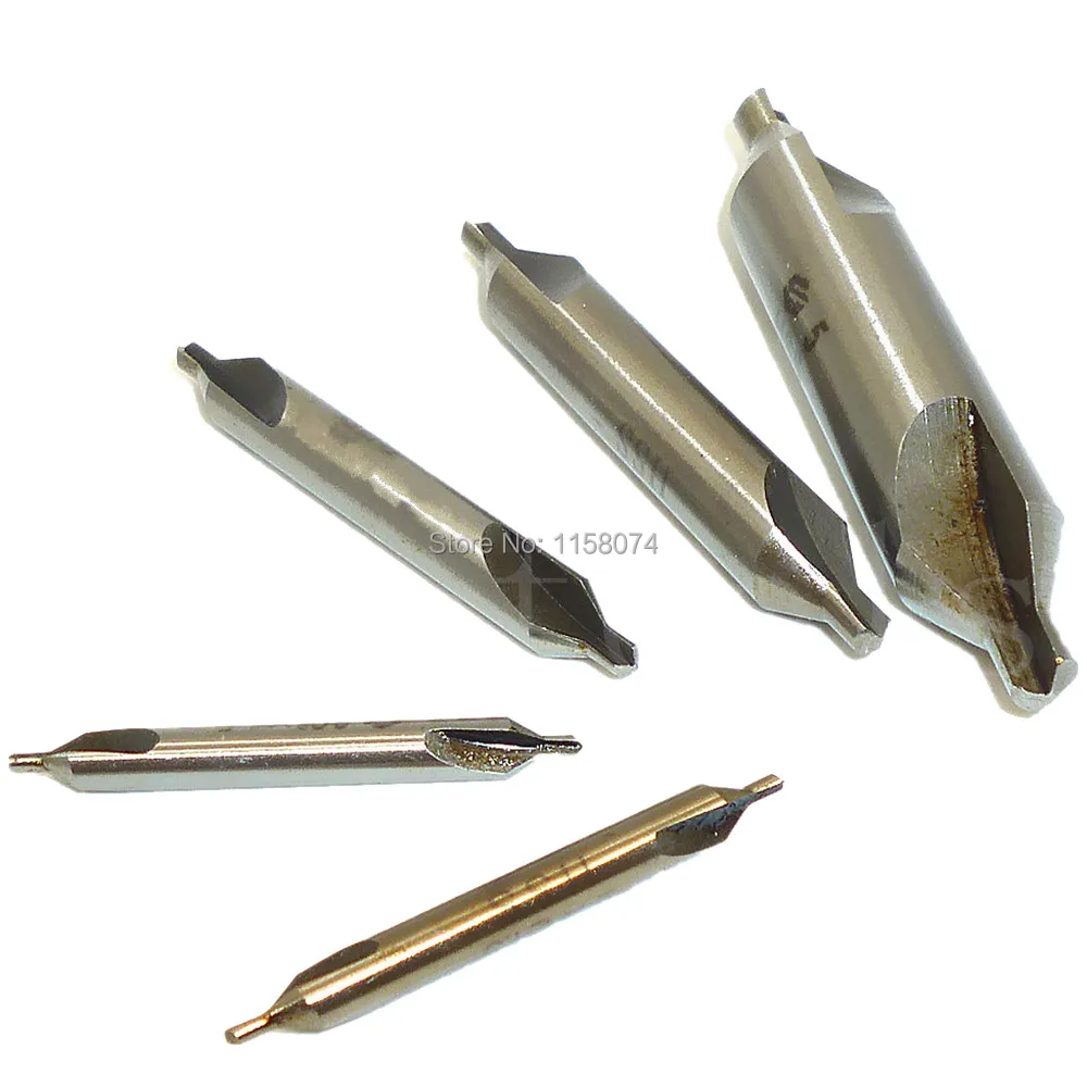 5pc Centre Drills Metal Lathe Working Tools 60 Degree Metric Hss Center
