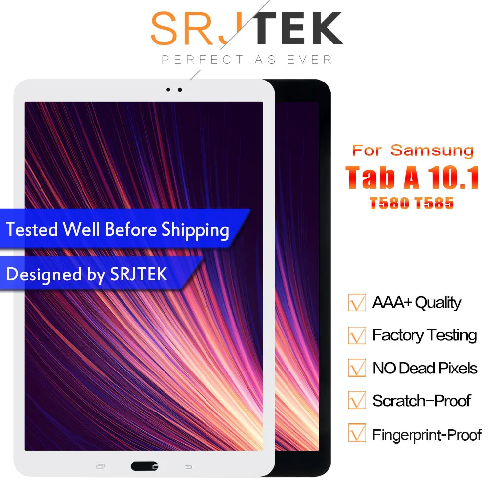 SM T580 LCD For Samsung Galaxy Tab A 10.1 SM-T580 Screen SM-T585 LCD Matrix Touch Display T585 Digitizer Assembly Replacement