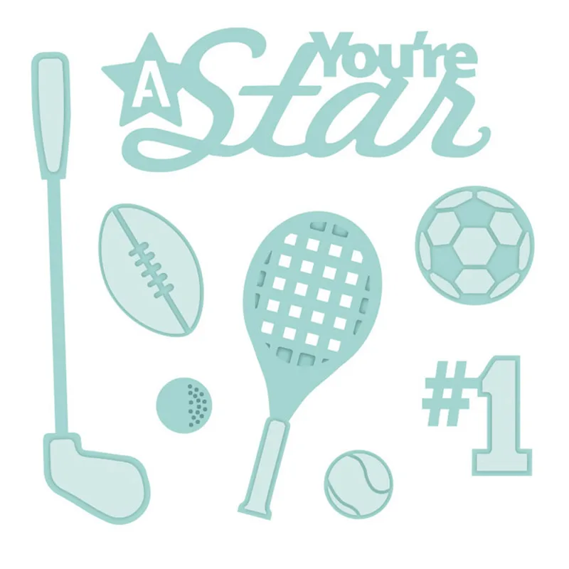 

Tennis Golf Football Metal Cutting Dies Stencils for DIY Scrapbooking Decorative Crafts Supplies Embossing Paper Cards New 2018