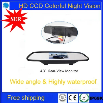 

Free shipping ,2019 NEW 4.3" inch TFT Car LCD Rear View Rearview DVD Mirror Monitor for car CCD camera Factory Promotions