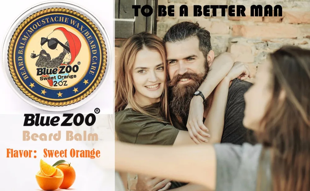 Blue ZOO натуральное масло для бороды, бальзам для усов, 60 г, воск, увлажняющий и разглаживающий для мужчин, бальзам для роста волос на лице BZ021