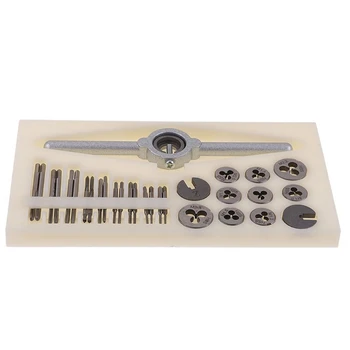 

31Pcs Mini HSS Metric Thread Plugs Taps Dies Wrench Handle Set M1-M2.5 Screw New