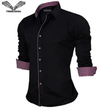 VISADA JAUNA, европейский размер, мужские рубашки, бренд, модная рубашка, повседневный стиль, длинный рукав, хлопок, мужская рубашка, платье, Camicia Uomo N822