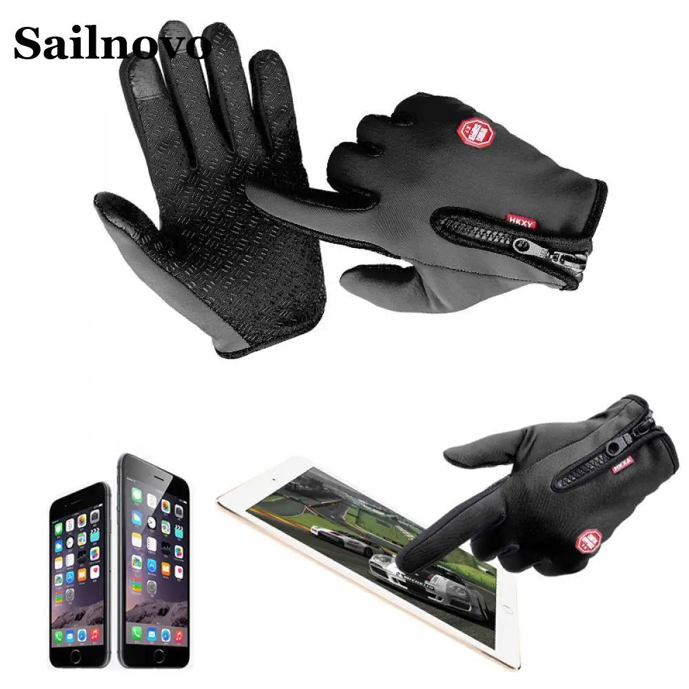 

Full Sports Motorcycle M Hot Glove Screen Outdoor XL Ski Riding Car-styling Finger Windstopper Warm Size Gloves Gloves Touch L