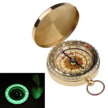 Camping Hiking Portable Brass Pocket Golden Compass Navigation for Outdoor Activities