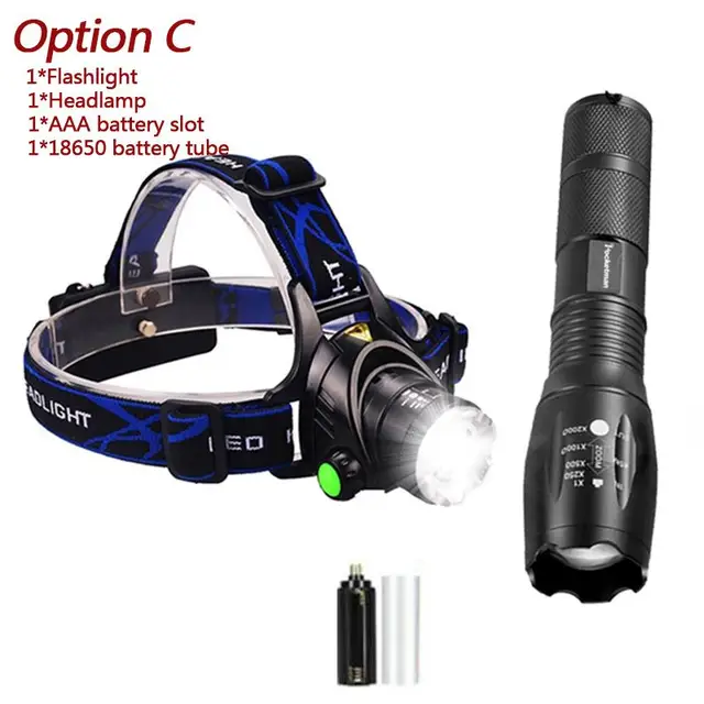 Super Power Led Headlamp T6 L2 V6 Led Flashlight Head Light Zoom Headlamps Use a Battery Bicycle Light Waterproof Light Headlamps Aliexpress