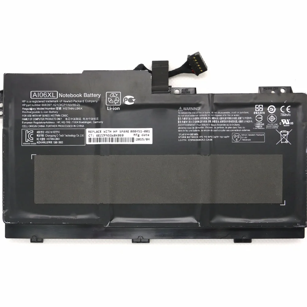 Новый оригинальный 11 4 V 96Wh AI06XL фотосессия для ноутбука HP ZBook 17 G3 808397 421 808451 001|battery for