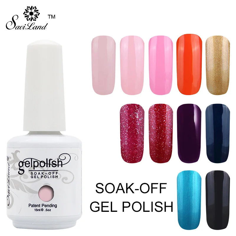 

Saviland 1pcs 58 Colorful UV Gel Nail Polish 15ml Nail Gelpoish Nails Esmalte Permanent Primer Soak Off Gel polish