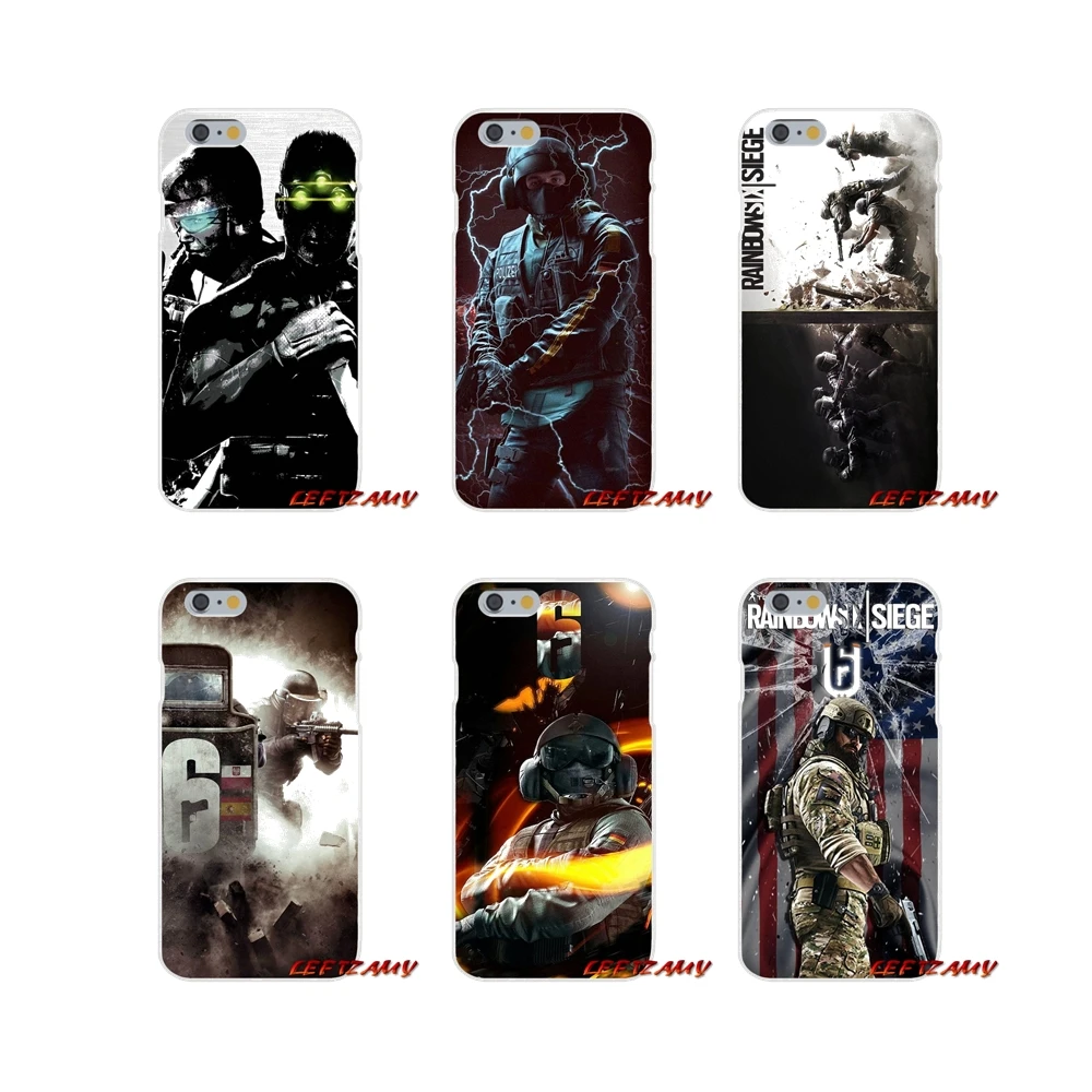 Аксессуары чехлы для телефонов iPhone X XR XS MAX 4 4S 5 5S 5C SE 6 6S 7 8 Plus Rainbow Six Siege Operation Black |