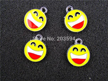 

AE533 Mix Color 20Pcs Alloy Metal Enamel Face Charms Pendants 22x18mm